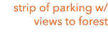 strip of parking w/ views to forest